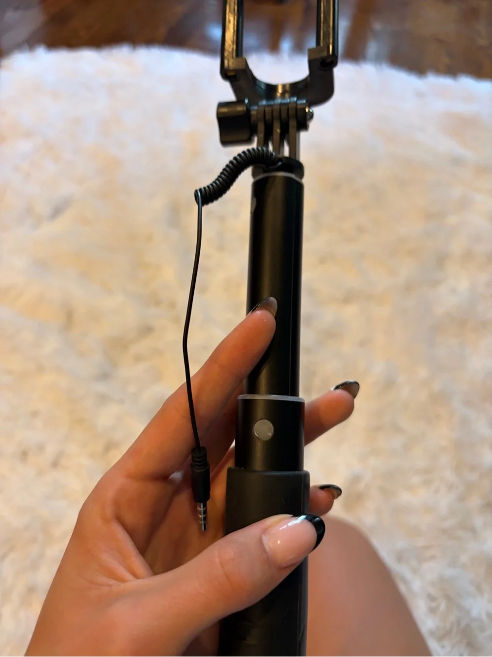 Amazon Black Selfie Stick with Wired Remote